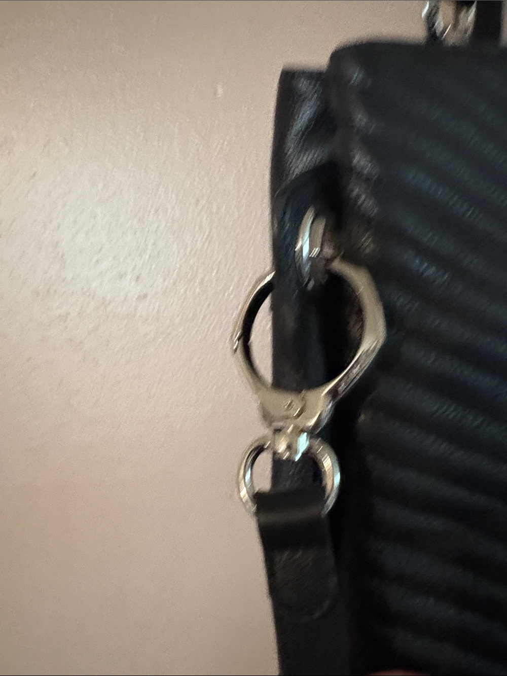 orYANY Black Quilted Leather Chevron Tote with Silver Hardware - Picture 4 of 9